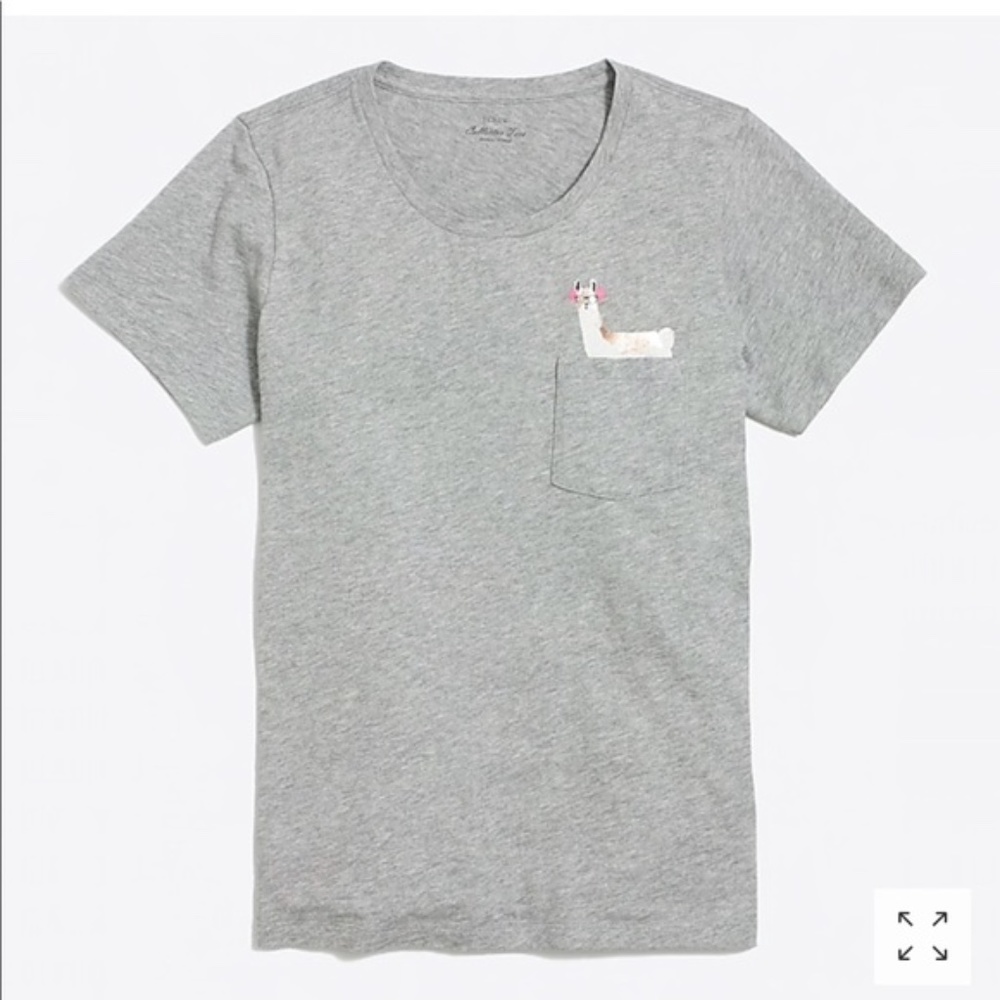 J. Crew Collector Tee Llama Pocket